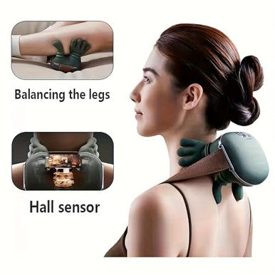 Dexmary Neck Massager With Heat Neck Massager For Pain Relief Deep Tissue Shiatsu Shoulder And Back Massager With 3 Modes & 2 Heat Levels Portable And Rechargeable Relax Muscle Tension (Green)