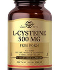 Solgar L-Cysteine 500 Mg 90 Vegetable Capsules - Free Form Amino Acid - Keratin Support For Skin Hair & Nails - Glutathione Support - Vegan Gluten Free Dairy Free Kosher 90 Servings