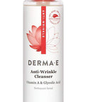 DERMA E Anti-Wrinkle Cleanser Anti-Aging Face Wash with Glycolic Acid and Vitamin A Gentle Cleansing and Exfoliating Facial Wash Removes Makeup, Oil and Impurities, 6 oz