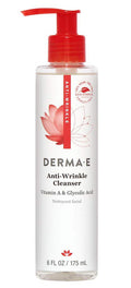 DERMA E Anti-Wrinkle Cleanser Anti-Aging Face Wash with Glycolic Acid and Vitamin A Gentle Cleansing and Exfoliating Facial Wash Removes Makeup, Oil and Impurities, 6 oz
