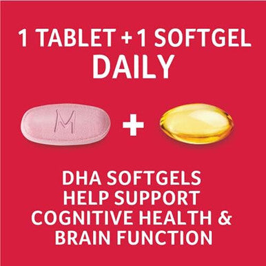 NESTLe Materna Prenatal Multivitamin with DHA Supplement Folic Acid 60 tablets + 60 DHA soft gels