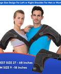 Heated Shoulder Wrap For Men Women - Electric Shoulder Heating Pad With 3 Massager And Heat Settings And Timer Modes, Heated Shoulder Braces For Neck And Shoulder Deep Issue