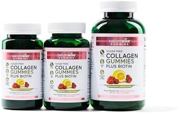 Naturewise Collagen Gummies - Strawberry Lemon Flavor - Type 1 & 3 Peptides For Women With Biotin, Vitamin C, E, & Zinc For Hair Skin And Nails & Joint Support - 60 Count[1-Month Supply]