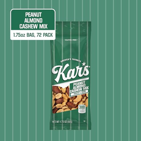 KarÃƒÂ¢Ã¢â€šÂ¬Ã¢â€žÂ¢s Nuts Peanut Almond Cashew Mixed Nuts Trail Mix, 1.75 oz ÃƒÂ¢Ã¢â€šÂ¬Ã¢â‚¬Å“ Grab & Go Bags, Individual Snack Packs (Pack of 72), Gluten-Free Trail Mix Snack | Grab & Go Bags, Individual Snack Packs, Pack of 72, Gluten-Free Trail Mix Snack