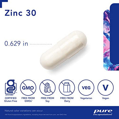 Pure Encapsulations Zinc 30 60 vcaps