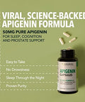 Apigenin Capsules 50Mg 120 Count Vegan Nongmo Sleep & Cognitive Support Supplement Chamomile Flavonoid For Relaxation Prostate Health Melatonin Liposomal Formula For Enhanced Absorption