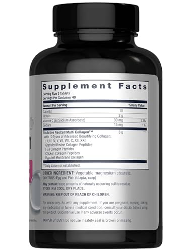 Neocell Super Multi Collagen Peptides 120 Tablets 10 Types Of Collagen Skin Hair And Nails Beauty Supplement For Men And Women