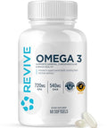 Revive Md Omega 3 Fish Oil Supplements For Men & Women Softgels With Epa & Dha Fatty Acids For Healthy Skin & Joints Heart & Brain Support Vegan-Friendly Gluten-Free (120 Softgels)