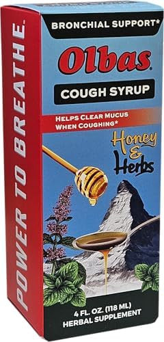 Olbas Cough Syrup Herbal Cough Suppressant With Natural Essential Oils & Honey Soothes Throat Relieves Chest Congestion & Supports Healthy Breathing 4 Fl Oz