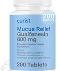 Curist Guaifenesin 600 Mg Extended Release Tablets (200 Dye Tablets) Expectorant Mucus Relief Uniqus Guaifenesin 600 Mg (Bulk Pack)