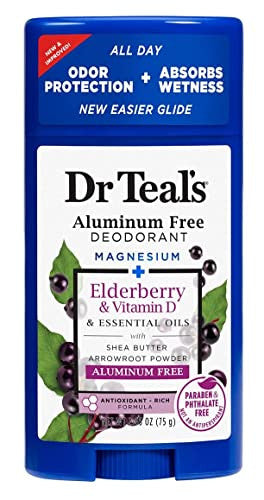 Dr. Teal'S Eucalyptus & Elderberry Deodorant Set (2 Pack 2.65Oz Ea) Eucalyptus & Elderberry With Vitamin D Aluminum With Magnesium Essential Oils Absorb Moisture Keep Skin Healthy