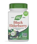Nature'S Way Black Elderberry Capsules Traditional Immune Support Supplement With Elderberry And Elderflower 1150 Mg Per 2-Capsule Serving Plant-Powered Vegan Capsules 100 Count