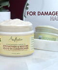Shea Moisture Leave In Conditioner 100% Pure Jamaican Black Castor Oil Strengthen & Restore For Healthy Hair Growth Vitamin E Curly Hair Products Safe For Hair Color Family Size 11.5 Oz