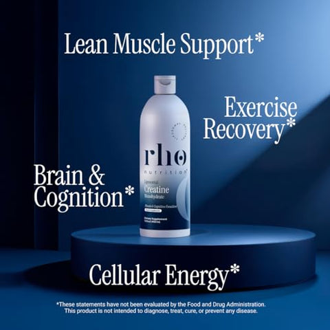 Rho Nutrition Liposomal Creatine Monohydrate - Ultra High Absorption Liquid Creatine Supplement Promotes Lean Muscle Mass & Recovery Supports Brain Function & Enhances Cellular Energy Production