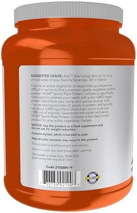 Now Foods Sports Nutrition Plant Protein Complex 22 Grams Chocolate Mocha Powder 2Pound
