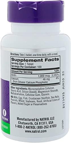 Natrol Biotin Maximum Strength 10000 Mcg Tablets 100 Ea (Pack Of 4)