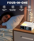 Gannyfer White Noise Sound Machine With Dual Alarm Clock - Soft Night Light 41 Non Looping Sounds Usb Port Charger 3 Timers Memory Function 31 Adjustable Volume Sleep Sound Machine For Adult & Home Bedroom