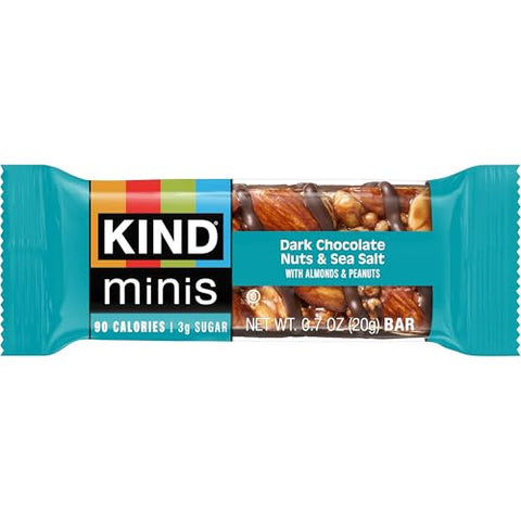 KIND Bar Minis Variety Pack Dark Chocolate Nuts and Sea Salt Caramel Almond Sea Salt Dark Chocolate Cherry Cashew Healthy Snacks Gluten Low Calorie Snacks Low Sugar 30 Count