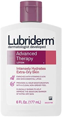 Lubriderm Advanced Therapy Moisturizing Lotion With Vitamins E And B5 Deep Hydration For Extra Dry Skin Non-Greasy Formula 6 Fl. Oz ( Pack Of 10)