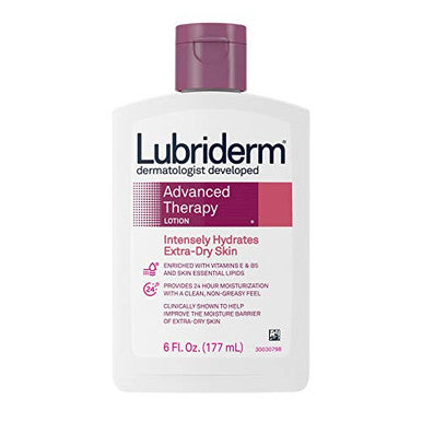 Lubriderm Advanced Therapy Moisturizing Lotion With Vitamins E And B5 Deep Hydration For Extra Dry Skin Non-Greasy Formula 6 Fl. Oz