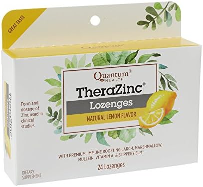 Quantum Health TheraZinc Lemon Lozenges Made with Zinc Gluconate for Immune Support 24 Count