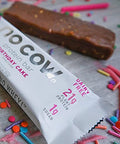 No Cow High Protein Bars Birthday Cake 21G Plant Based Vegan Protein Keto Friendly Low Sugar Low Carb Low Calorie Gluten Naturally Sweetened Dairy Non Gmo Kosher 4 Pack