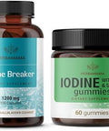 Herbamama Stone Breaker And Iodine Kit - Bundle Of 1200 Mg Stone Breaker Capsules & Potassium Iodine Gummies - Vegan Non-Gmo Gelatin- - 2 Pack