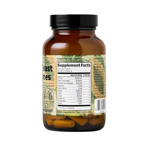 Santa Cruz Paleo Pre-Feast Digestive Enzymes Supplement Multi Enzyme For Women And Men Fiber Supplement For Gut Health & Digestive Health Gluten Free Keto Paleo Sugar Free 60 Capsules