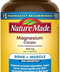 Nature Made Extra Strength Dosage Magnesium Citrate Tablets High Absorption Magnesium Citrate 400Mg Per Serving Bone And Muscle Support 60 Tablets 30 Day Supply