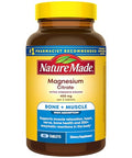 Nature Made Extra Strength Dosage Magnesium Citrate Tablets High Absorption Magnesium Citrate 400Mg Per Serving Bone And Muscle Support 60 Tablets 30 Day Supply