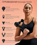 Napre Massage Gun With Extension Handle And 3 Adjustable AnglesDeep Tissue Back Massage For Neck/Shoulders/Waist/Legs/Body Pain ReliefHandheld Percussion Muscle Massager With Portable CaseBlack