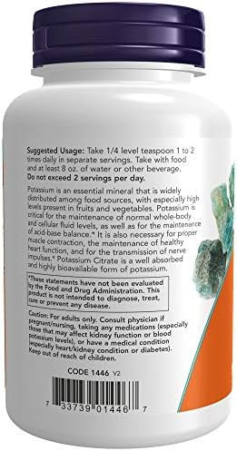 Now Foods Supplements Potassium Citrate Powder Supports Electrolyte Balance And Normal Ph Essential Mineral 12Ounce