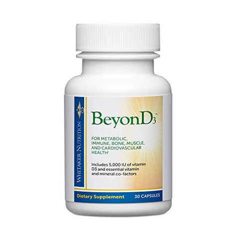 Dr. Whitaker's BeyonD3 Vitamin D3 Supplement 5000 IU Plus Boron Vitamin K2 Magnesium and Zinc Supports Immune Health Calcium Metabolism and Bone Mineralization 30 Capsules