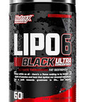 Nutrex Research Lipo-6 Black Ultra Concentrate Thermogenic Energizing Fat Burner Supplement Increase Weight Loss Energy & Intense Focus Capsule 60Count