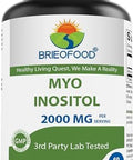 Brieofood Myo Inositol 2000 mg per Serving 60 Tablets 3rd Party Lab Tested