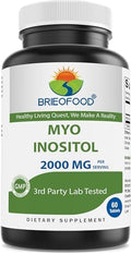 Brieofood Myo Inositol 2000 mg per Serving 60 Tablets 3rd Party Lab Tested
