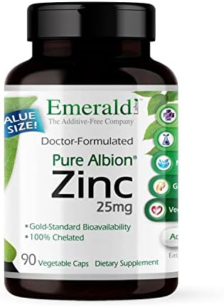 EMERALD LABS Vitamin D3+K2 (60 Caps) and Zinc 25mg (90 Caps) Bone Health Heart Support Immune Support Digestive Health Oxidative Stress Support GlutenFree
