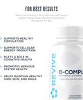 Revive MD Vitamin B Complex Capsules Supports Heart Health and Immune System BComplex Vitamin Supplement for Women and Men Vitamin B12 Complex Promotes Healthy Brain Function and Boosts Energy