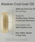 Sports Research Omega-3 Wild Alaskan Cod Liver Oil 1000Mg With Vitamins A (1000 Iu) & D3 (400 Iu) - Burpless Bovine Free Non-Gmo & Msc Certified Sustainable 120 Softgels