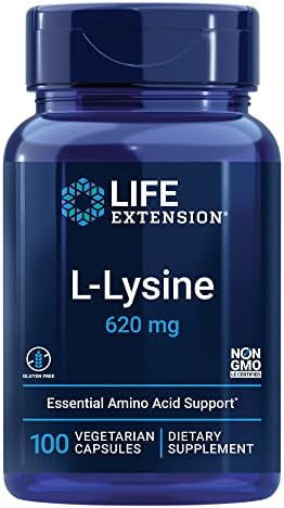 Life Extension Lysine 620Mg And Zinc 50Mg - 100 Vegetarian Capsules And 90 Vegetarian Capsules