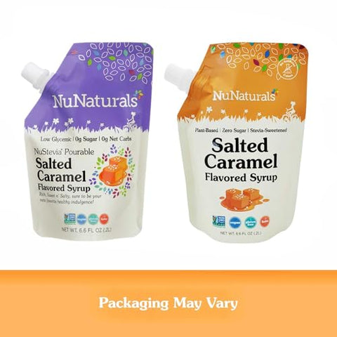 NuNaturals Pourable Maple Caramel Chocolate Stevia Syrup SugarFree Syrup 6.6oz 3 Pack (MultiPack)