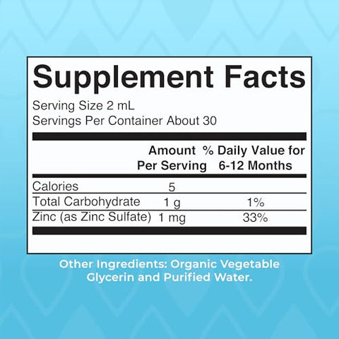 Maryruth'S Maryruth Organics Organic Infant Ionic Zinc Liquid Drops Zinc Sulfate For Immune Support Organic Glycerin Antioxidant Vegan Formulated For Babies Ages 6-12 Months 1 Month Supply 2 Fl Oz