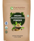 Pure Nutrition Organic Ashwagandha Powder 8 Oz (227 Grams) Usda Organic No Fillers No Additives 100 Pure And Natural Non Gmo Gluten Free
