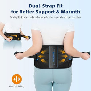 Comfytemp Cordless Heating Pad With Back Brace For Lower Back Fsa Eligible Hsa Portable Wireless Wearable Heated Rechargeable Lumbar Support Fathers Day Dad s 3 Heat 3 Timer 52""(No Massage)