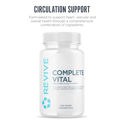 Revive Md Supplements & Support Complete Vital (120 Vegetarian Capsules) - Nac & Coq10 Supplement Supports Health & Antioxidant Activity (30 Servings)