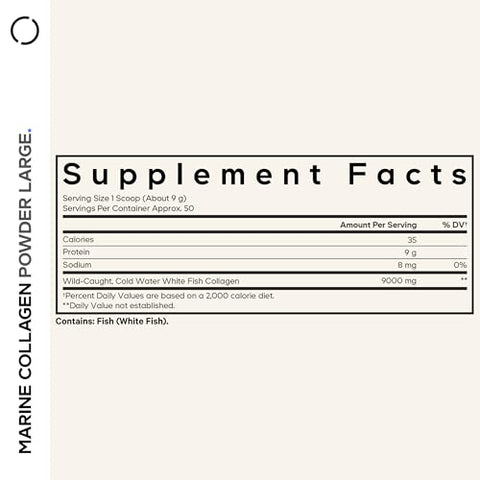 Codeage Marine Collagen Powder - Wild-Caught Hydrolyzed Fish Collagen Peptides - Type 1 & 3 Collagen Protein Supplement - Amino Acids For Skin Hair Nails - Paleo Friendly Non-Gmo 15.87 Ounces