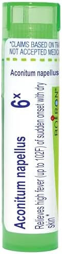 Boiron Aconitum Napellus 6X For High Fever Of Sudden Onset With Dry Skin 80 Pellets