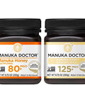MANUKA DOCTOR - Manuka Honey MGO 80+ Multifloral & MGO 125+ Monofloral Value Bundle, 100% Pure New Zealand Honey. Certified. Guaranteed. RAW. Non-GMO, 2 x 8.75oz Pots