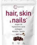 Micro Ingredients Hair Skin And Nails Vitamins For Women & Men 400 Softgels With Mct Oil 22-In-1 Argan Oil Hyaluronic Acid Collagen Keratin & Biotin Complex Natural Hair Growth Support