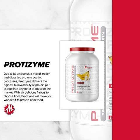 Metabolic Nutrition Protizyme 100 Whey Protein Powder High Protein Low Carb Low Fat Whey Protein Digestive Enzymes 24 Essential Vitamins And Minerals 4 Pound (52 Ser)